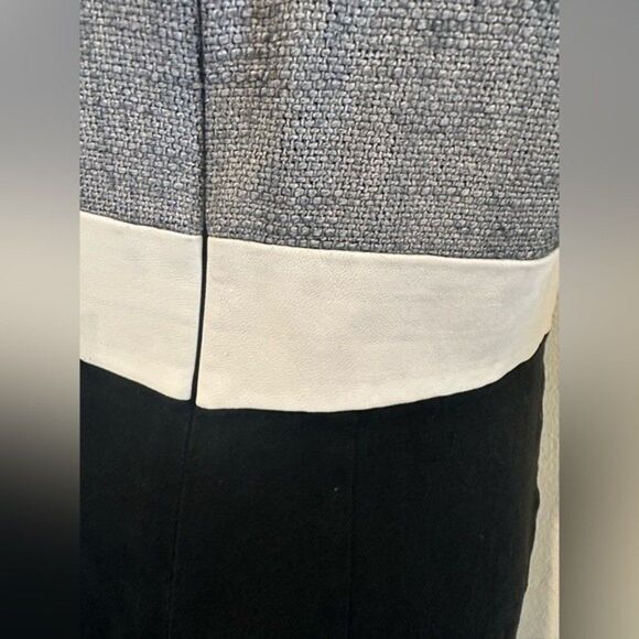 L'agence | Color Block Sheath Dress Linen Lambskin Size 10 - Picture 8 of 13